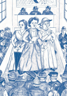 Rosa Bloch-Bollag, Marie Härri und Agnes Robmann, 1918 im Kantonsrat, Illustration: Maria Rehli